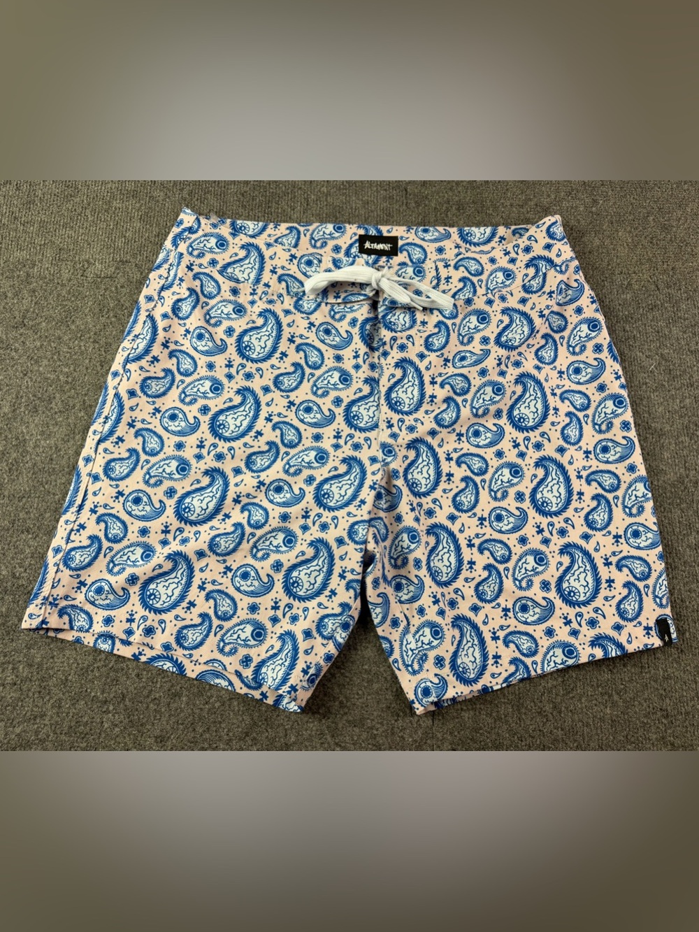 Altamont Cut From A Different Cloth Men Drawstring Boardshorts Size 32 Blue/Gray